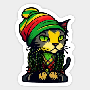 Rasta cat Sticker